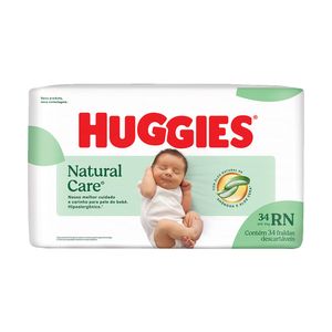 Fralda Descartável Recém-Nascido Huggies Natural Care RN Pacote 34 Unidades