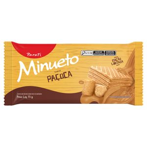 Biscoito Wafer Recheio Paçoca Minueto Pacote 73g