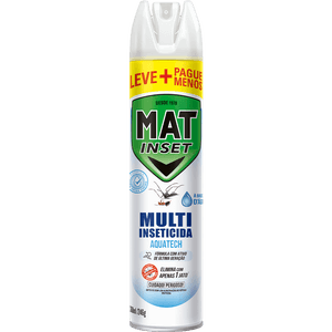 Multi-Inseticida Aerossol Ação Imediata Base Água sem Cheiro Mat Inset Frasco 360ml Grátis 33%