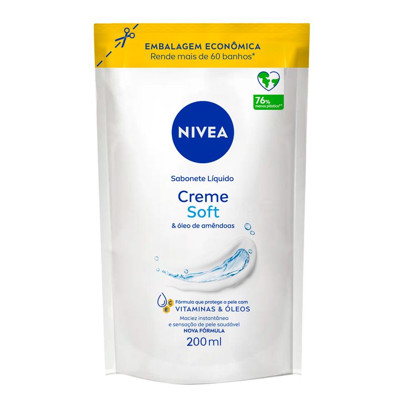 Sabonete-Liquido-Nivea-Creme-Soft-Sache-200ml-Refil-Embalagem-Economica