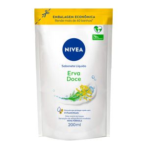 Sabonete Líquido Erva-Doce Nivea Sachê 200ml Refil Embalagem Econômica