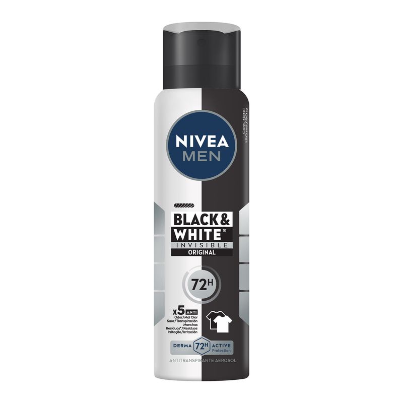 Antitranspirante-Aerossol-Nivea-Men-Invisible-for-Black---White-150ml