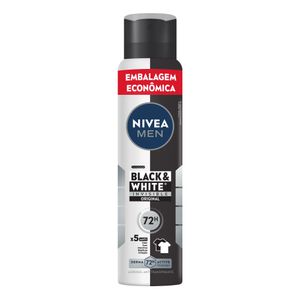 Antitranspirante Aerossol Nivea Men Invisible for Black & White 200ml Embalagem Econômica