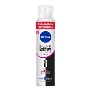 Antitranspirante Aerossol Nivea Invisible for Black & White Clear 200ml Embalagem Econômica