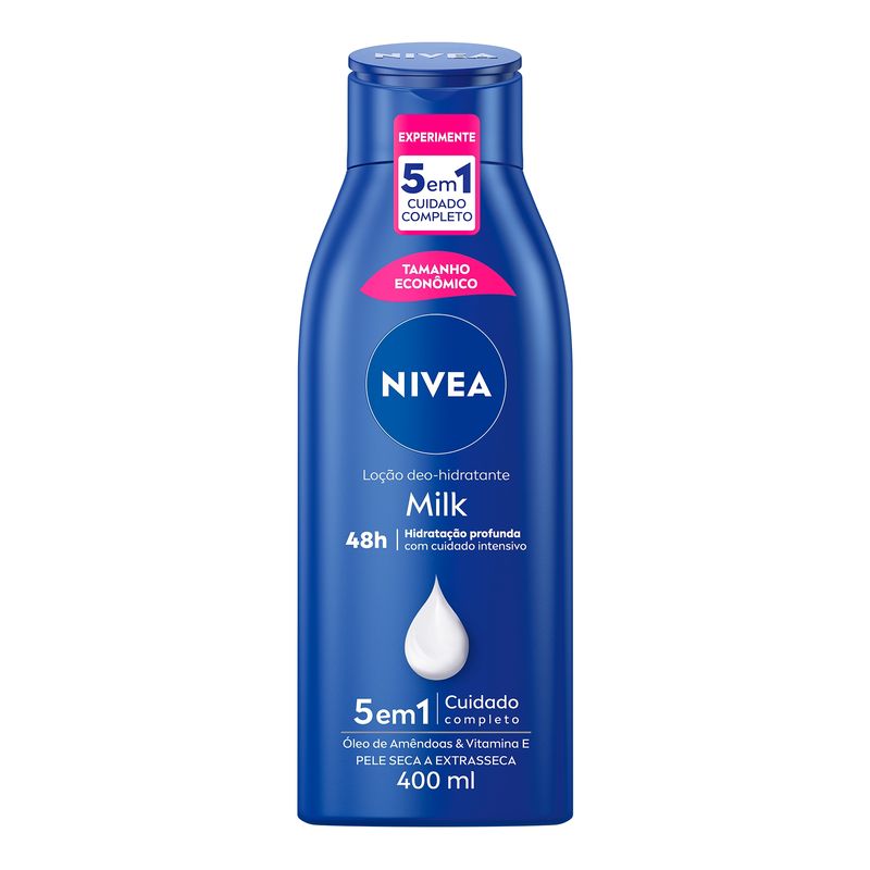 Locao-Hidratante-Corporal-Nivea-Milk-Pele-Seca-a-Extrasseca-Frasco-400ml